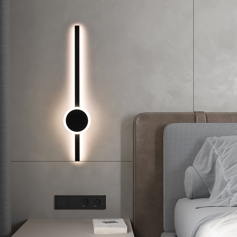 Lámpara de cabecera del dormitorio principal simple y moderna lujosa red creativa sala de estar TV de fondo lámpara de pared lámpara de escalera