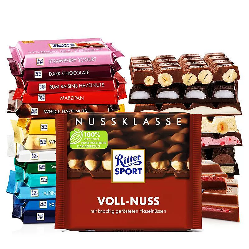 Germany Rittersport Ritter Portrert Harm, Hazelnut Milk Dark Chocolate Net Red Leisure Snacks