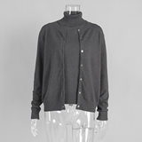 Bộ vest + cardigan màu xám đậm