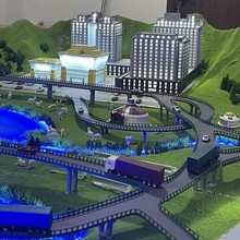 地形地貌沙盘模型制作军事场景地图建筑工业房子展厅机械设备高速
