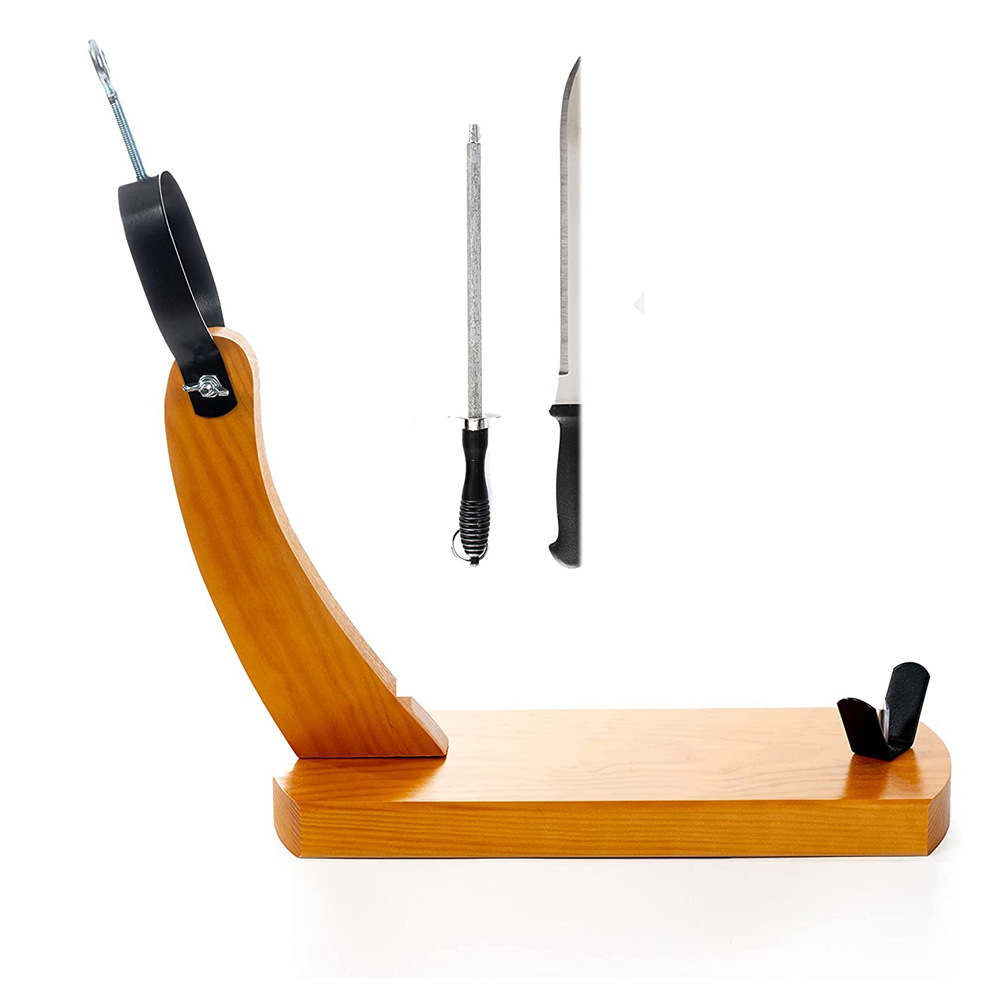 Madera maciza español Iberia jamón estante especial estante Cordero pierna herramienta con palo de afilado