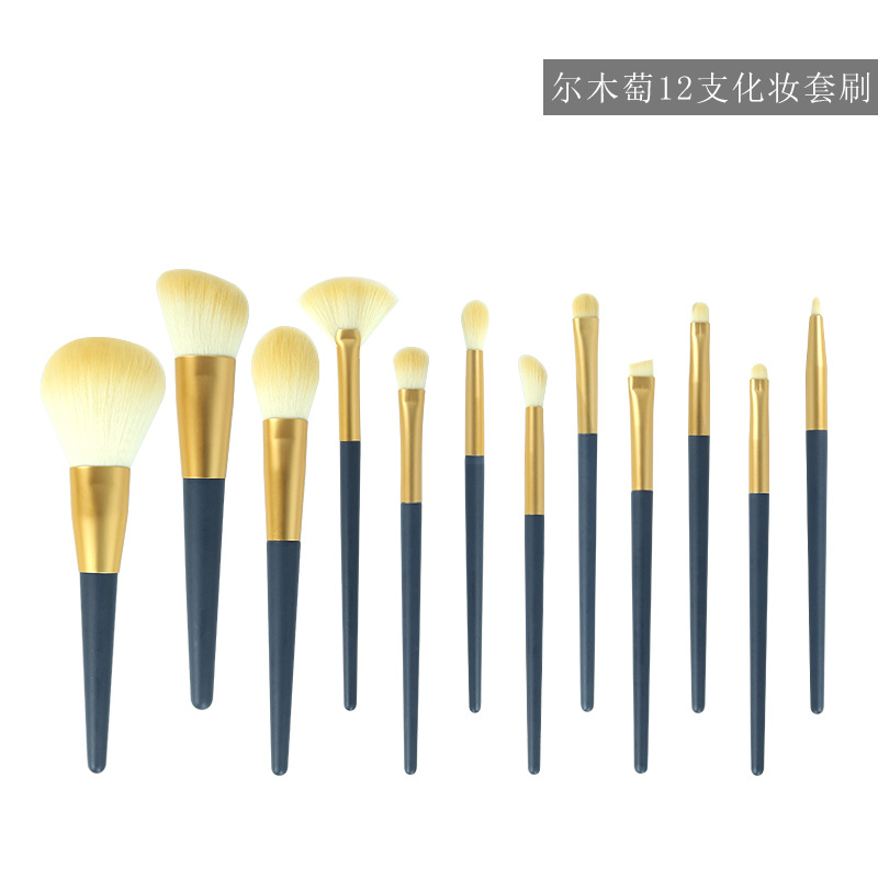 Venta caliente Internet celebridad recomendar maquillaje cepillo traje 12 unids portátil cepillo de pelo suave Blush cepillo sombra de ojos cepillo conjunto completo