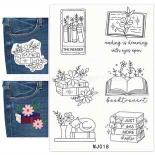 Cross-Border A4 Floral Book Series Pattern Adhesive Water-Soluble Non-Woven Fabric Handmade Self-Adhesive Embroidery Stabilizer