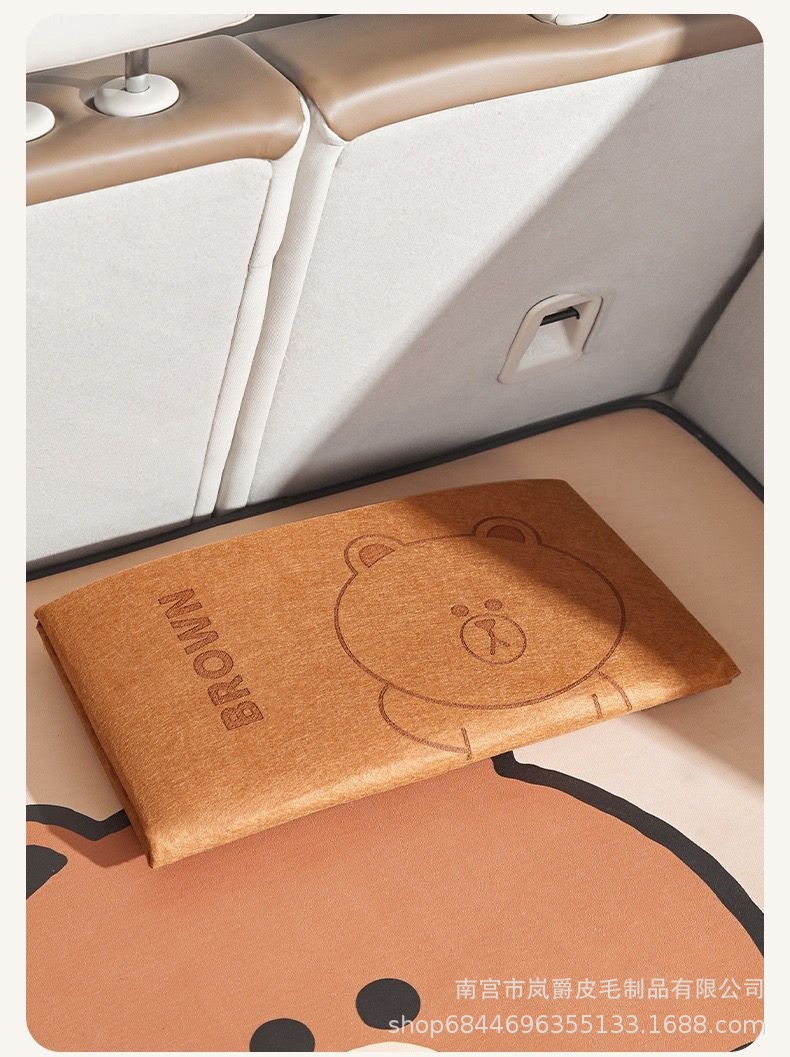 3MM car trunk bear cartoon self-adhesive bag sundries car folding large storage box cover snack storage