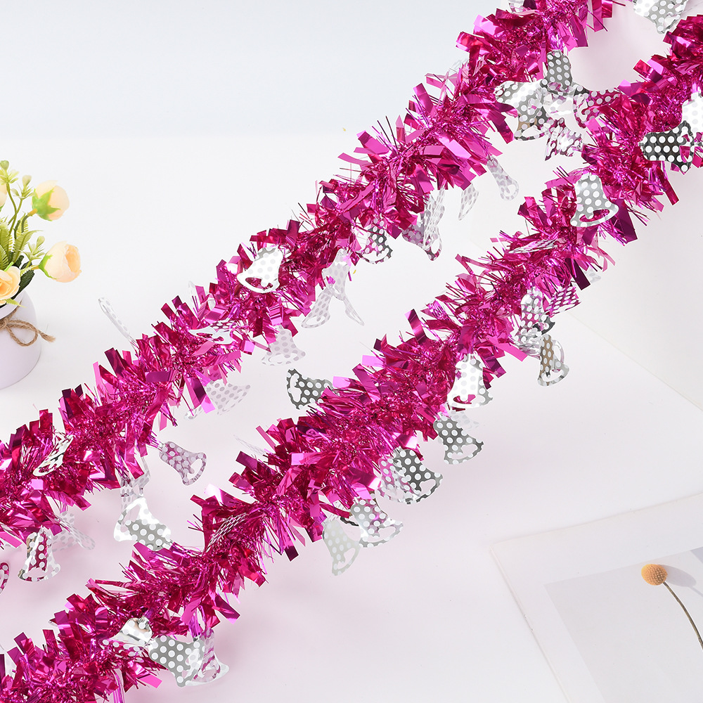 Transfronterizo Amazon Hot Sale decoración navideña campana colgante colorida decoración navideña tira de lana 9cm cifrado 2 metros