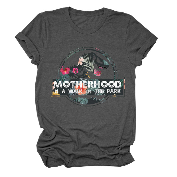 La maternidad es un paseo por el parque Amazon más tamaño cuello redondo Carta europea y americana camisa de manga corta