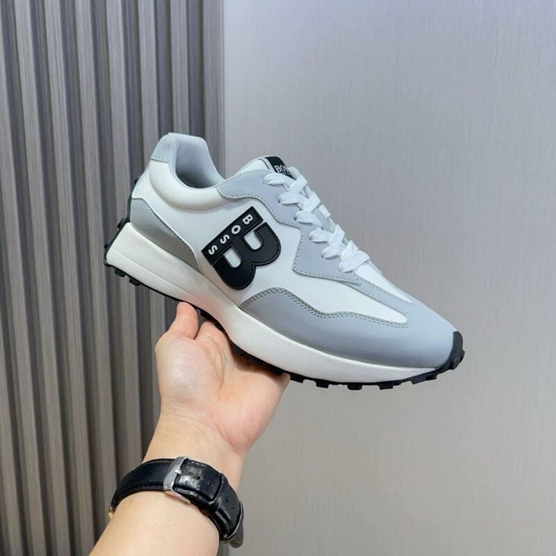 1:1 Original Box Boss Men's Shoes 2025 New Genuine Leather Mesh Breathable Sports Casual Shoes Dad Shoes Running Shoes