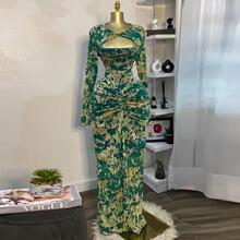 S 66201 Hollow Print Vacation Dress �ο�ӡ���ȼٳ�ȹ�羳