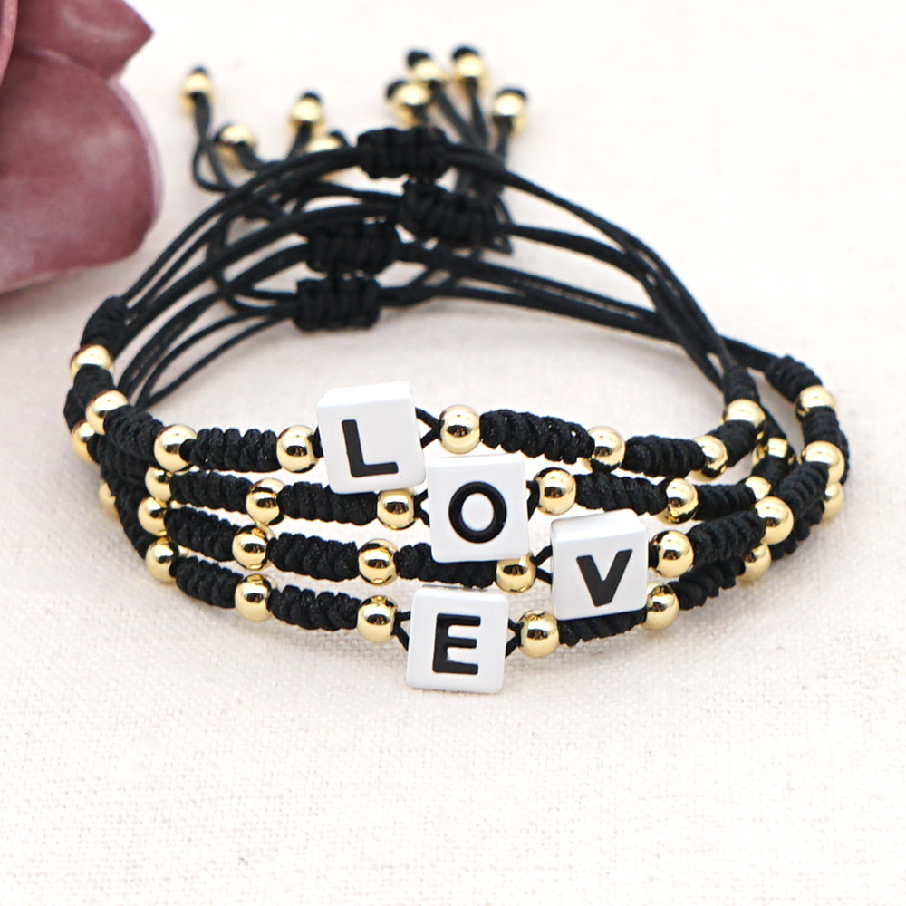 Alliage Émail Perles Bracelet Lettre Love En Gros display picture 22