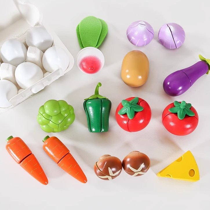 Cooking Ingredient Set, Kidsren's Role-Playing Vegetable and Egg Kitchen Toys, German Beleduc