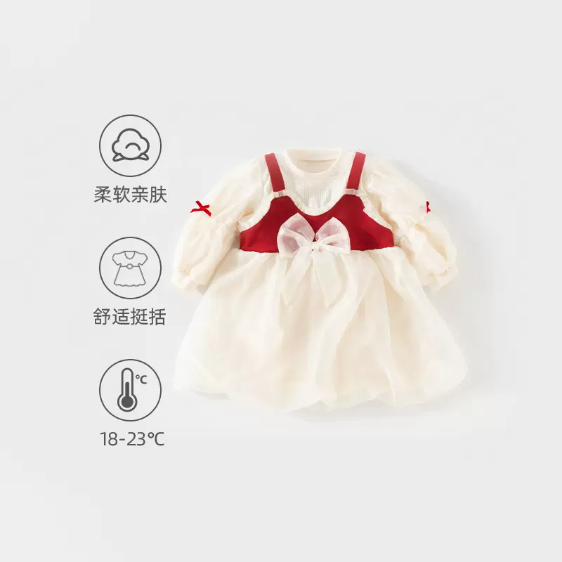 女童连衣裙儿童裙子婴儿秋装女宝宝可爱长袖连衣裙中小童秋季衣服