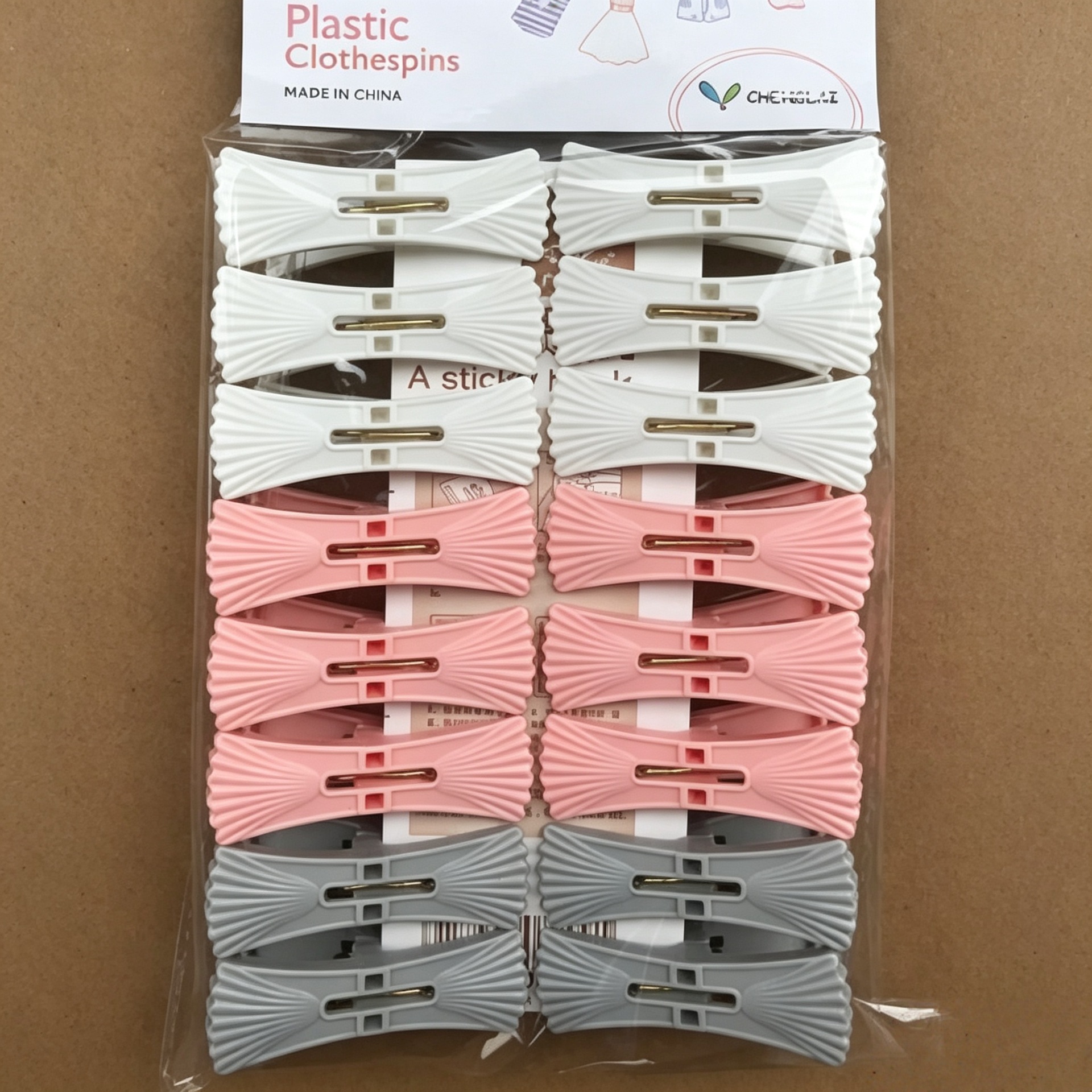 Clips de plástico de clase 18-2 Clips de plástico para el hogar Clips de secado de ropa 16 pinzas de secado a prueba de viento multiusos y sin marcas