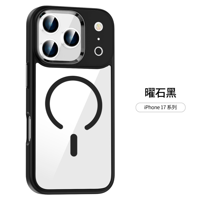 iPhone17air 携帯電話ケース Magsafe 磁気吸引 Apple 16 ゴールドシールド透明 15ProMax 保護ケースに適しています|undefined