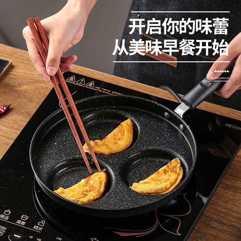 Креативный новый продукт: пшеница рисовая жарка, домашняя четырехдырочная сковорода для яиц, антипригарная сковорода, стейк-яйцо пельмени, заваривающая посуда