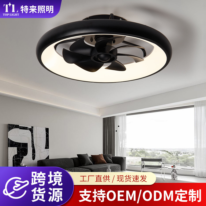 Ventilador de Techo Invisible con Luz Metal y ABS Inteligente con Control Remoto para Sala de Estar y Dormitorio image 1