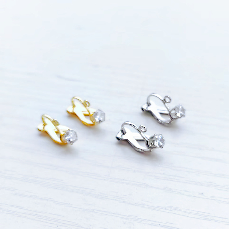 Stainless steel inlaid 4MMAAA zircon ear clip jewelry accessories earrings DIY no ear hole ear clip fashion OL
