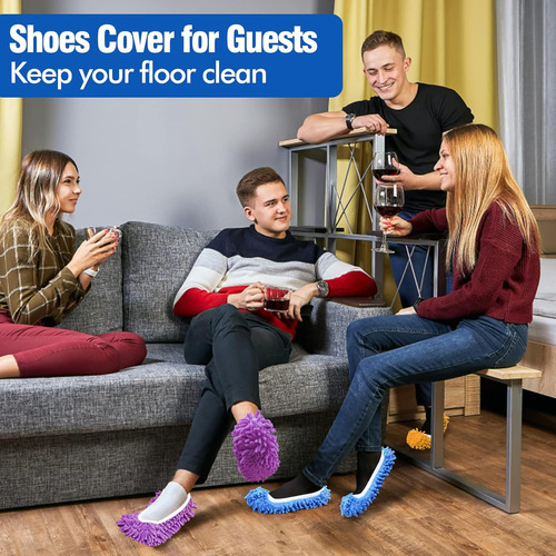 Mop slippers, lazy shoe covers, mop mops, housework, removable and washable, silent slippers set, floor wiping slippers