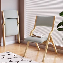 可折叠椅子家用靠背椅复古实木餐椅办公室电脑椅凳子简约便携折椅