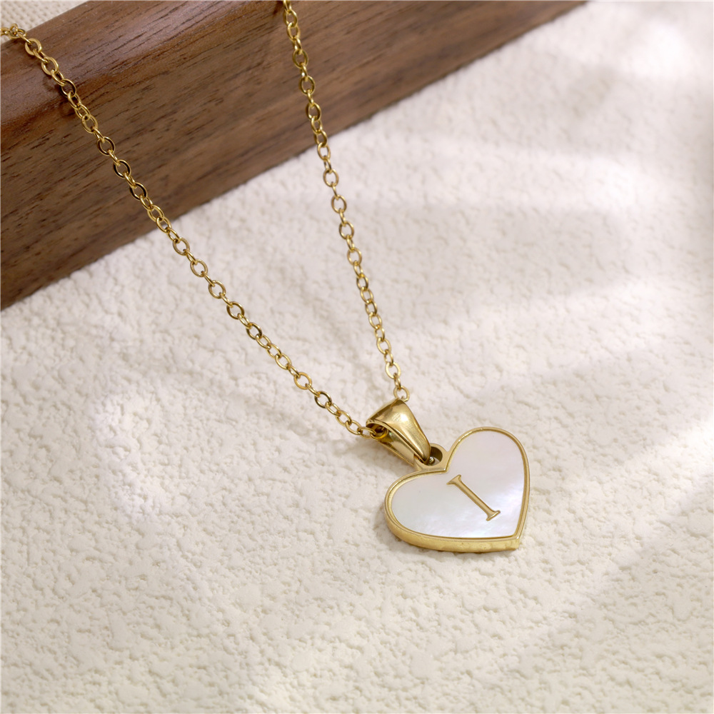 8g Weight 304 Stainless Steel Pendant Material Pendant Necklace Classification 304 Stainless Steel Chain Material cable chain Chain Type 1 Piece Quantity Daily Occasion 304 Stainless Steel Material Letter, Heart Shape Pattern All Seasons Season Women's Gender Polishing Design IG Style Style Wholesale Jewelry IG Style Letter Heart Shape 304 Stainless Steel Polishing Pendant Necklace Cable Chain 12