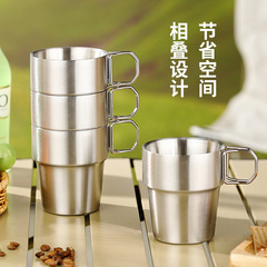 Cross-border 304 stainless steel folding water cup Portable outdoor camping picnic cup, coffee cup, mug