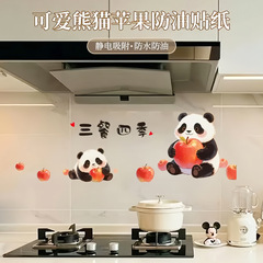 厨房防油污贴纸防火耐高温静电透明墙纸防水油烟机墙面加厚墙贴膜