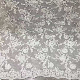 水溶立体腰果花粗棉盘带绣花面料纯棉镂空网格连衣裙礼服DIY布料