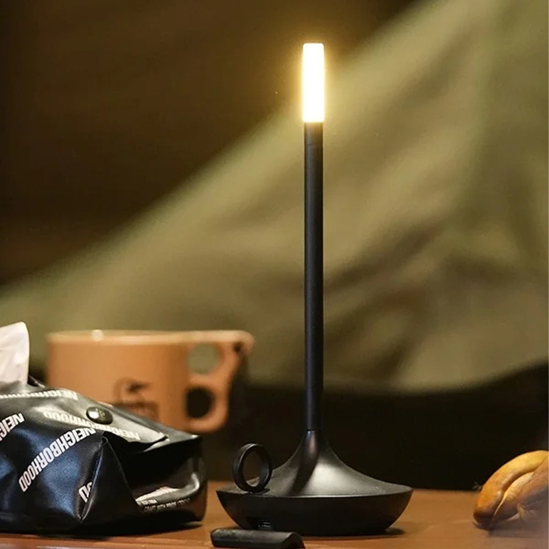 充電タッチキャンドル雰囲気ナイトライトシンプルなキャンドル金属電気スタンドLEDレストラン寝室リビングベッドヘッドライト|undefined