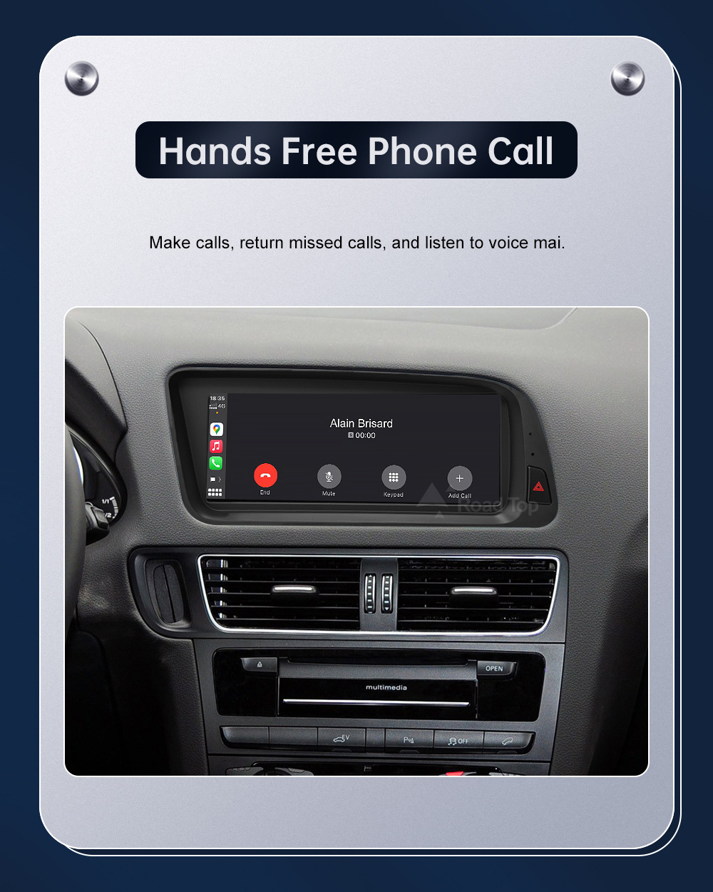 8.8 inch wireless CarPlay display for Q5 2009-2017 radio player