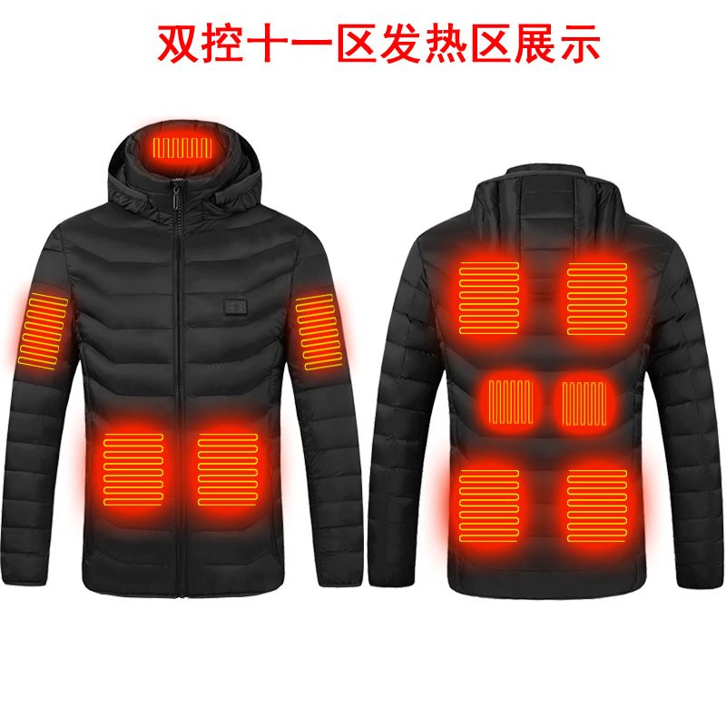 Heated Cotton Coat 9-Zone Dual Switch Three-Speed Constant Temperature Intelligent Heating Heating Suit Cross-Border Best-Selling Model