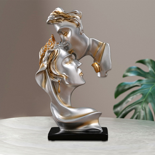 Cross-border new style One Kiss Love Personalized Ornaments Resin Crafts Home Living Room Bookcase Office Decoration Furnishings