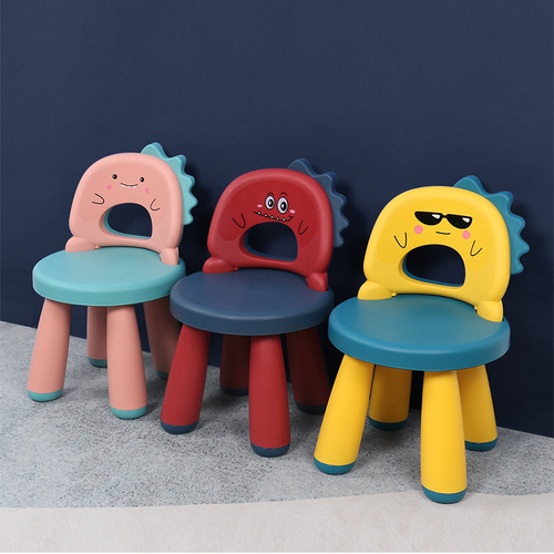 Child Dinosaur Bench with Thick Backrest Chair Kindergarten Household Learning Anti-Slip Chair for Kids Plastic Manufacturer