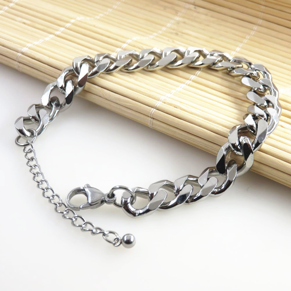 Men's Cuban Link Bracelet Stainless Steel Waterproof Jewellery_voghion.com