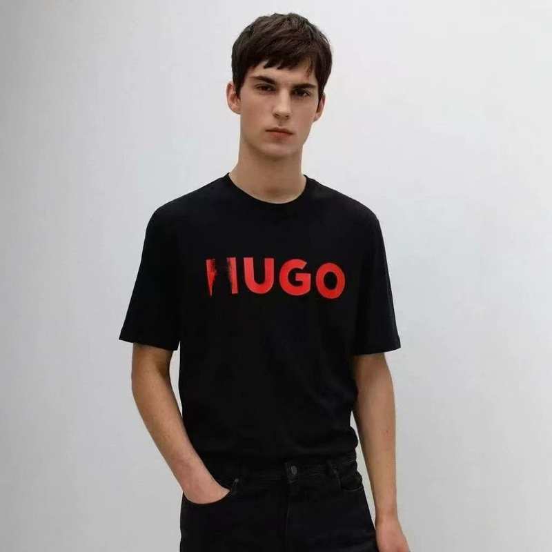 Hugo/Hugo Boss Classic Logo Printed Round Neck Cotton Short-Sleeved T-Shirt for Men in Simple Style