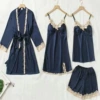 Golden Border Four -piece Set Tibetan Green