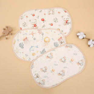 Baby Flat Pillow Cloud Pillow Piece Baby Anti-Vomiting Burp Towel Newborn Fixed Pillow Small Pillow Towel Sweat-Absorbent Breathable Cloud Pillow