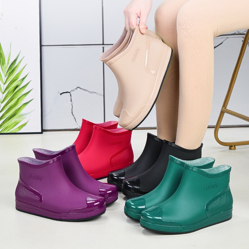 Low-Cut Rain Boots for Women, Non-Slip Short Rain Boots, Outdoor Warm Shoes, Wholesale Rubber Shoes, Women's Rain Boots