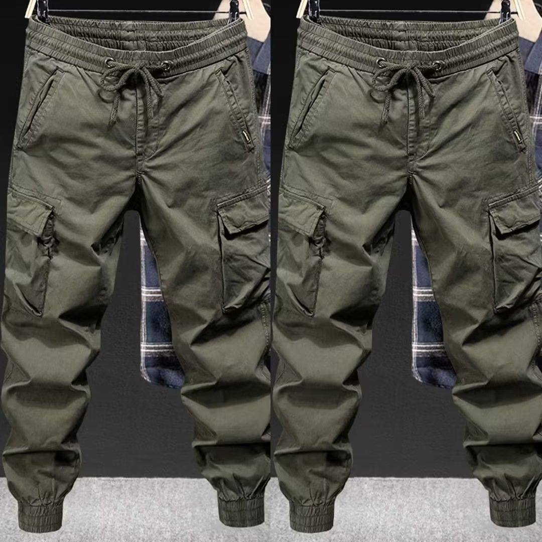 Color sólido hombre primavera y otoño marca de moda nueve pantalones sueltos pantalones casuales de moda juvenil pantalones de trabajo pantalones de verano hombre