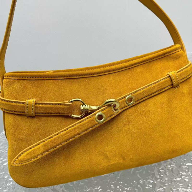 Retro Underarm Bag 25SS New Suede Commuter Bag Vintage Handheld Shoulder Bag Baguette Bag for Women - Thumbnail 4