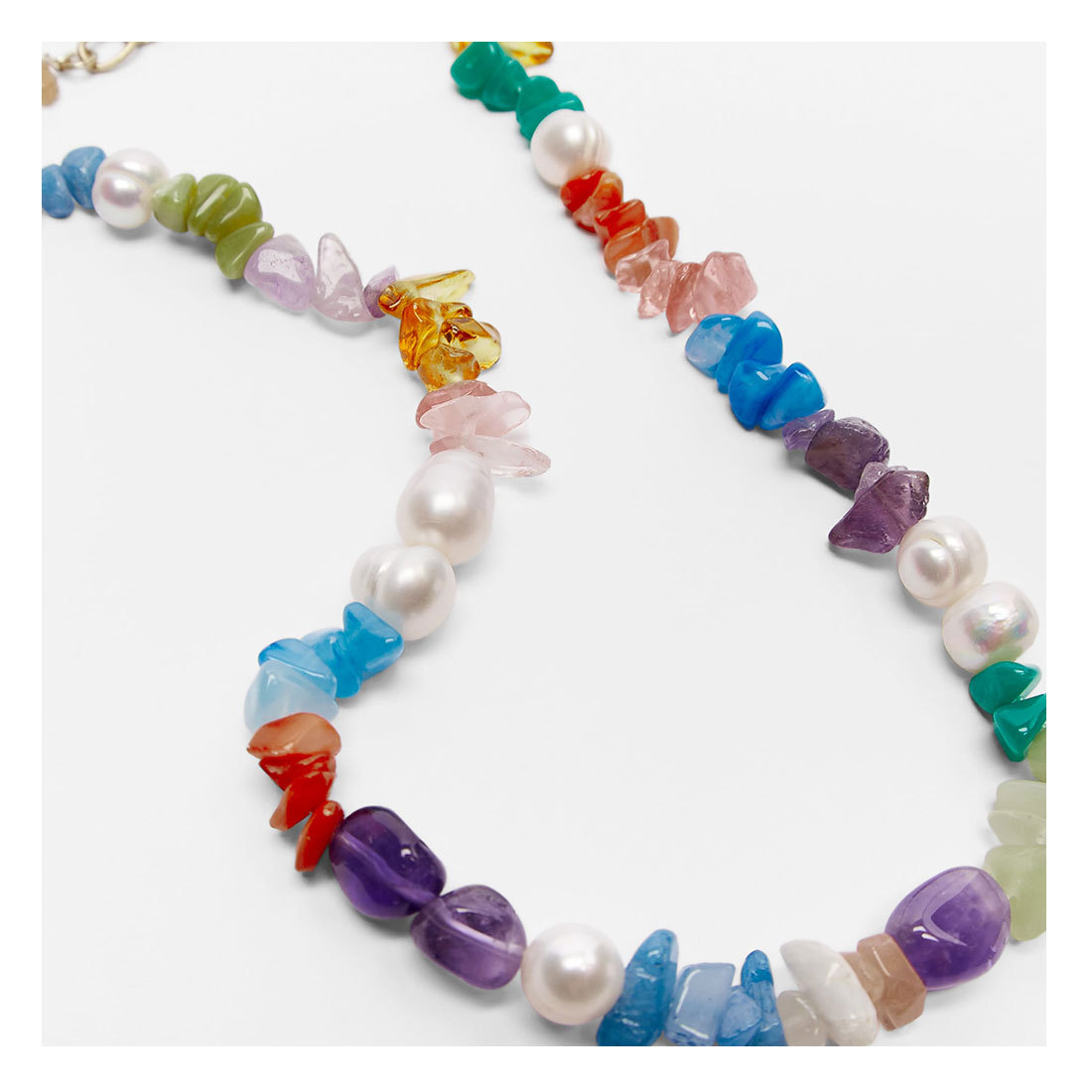 Böhmische Perle Unregelmäßige Farbe Natürliche Kieshalskette Einfacher Schmuck Weiblich display picture 5