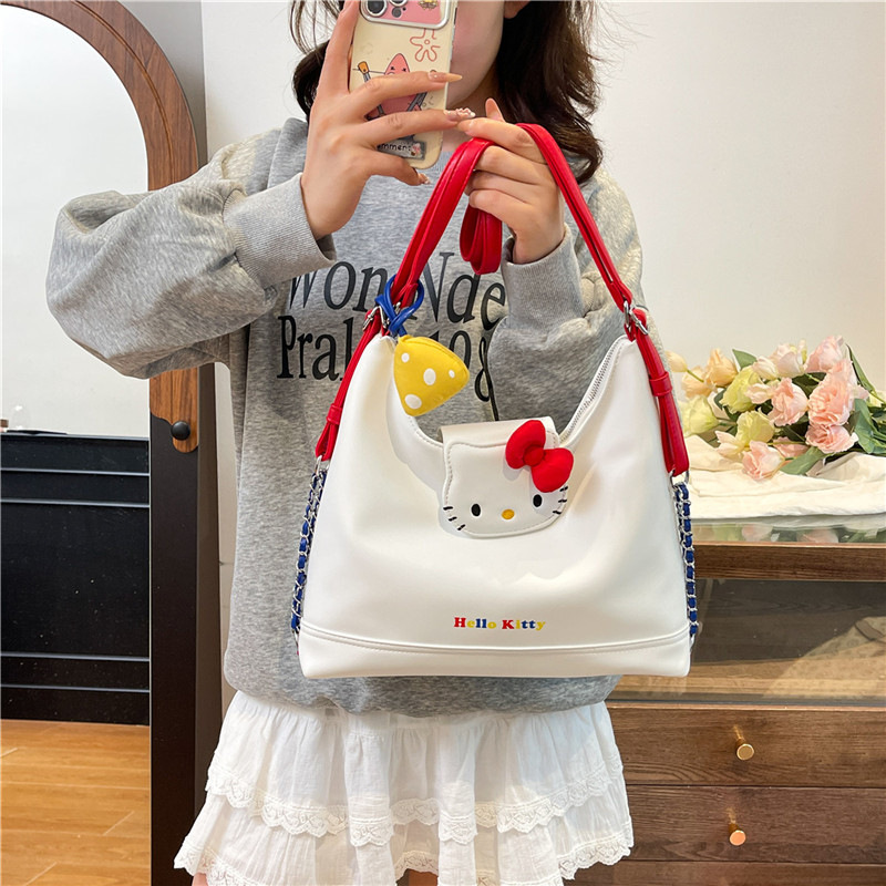 超火可爱Kitty单肩托特包包女2025新款高级感一包多用通勤双肩包|undefined