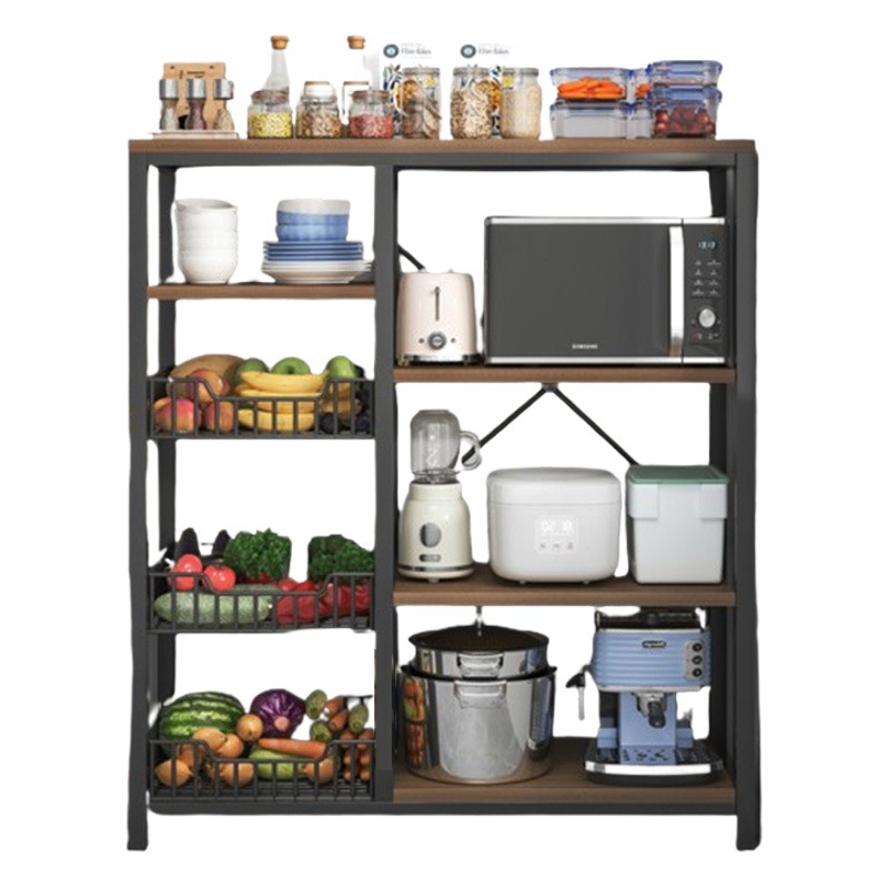 Estante de almacenamiento de cocina de pie multicapa, gabinete completo multifuncional para microondas, para el hogar.