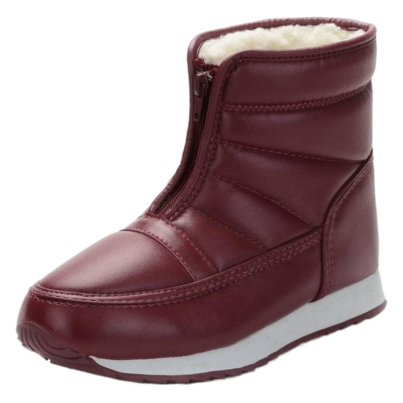 Envío gratuito invierno de mediana edad y ancianos ligero cálido antideslizante polainas botas de nieve zapatos acolchados de algodón cremallera corta fácil de usar y quitar al por mayor