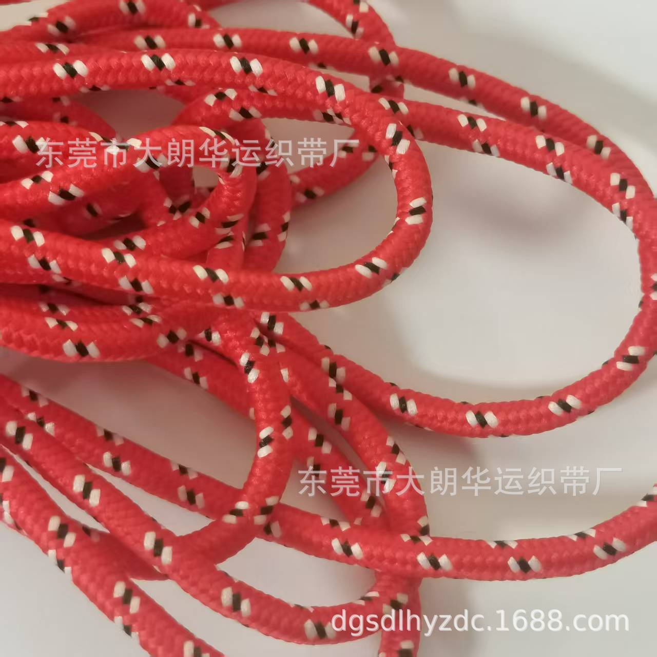 工厂直销4mm红绳子编织绳间点绳手提绳圆绳