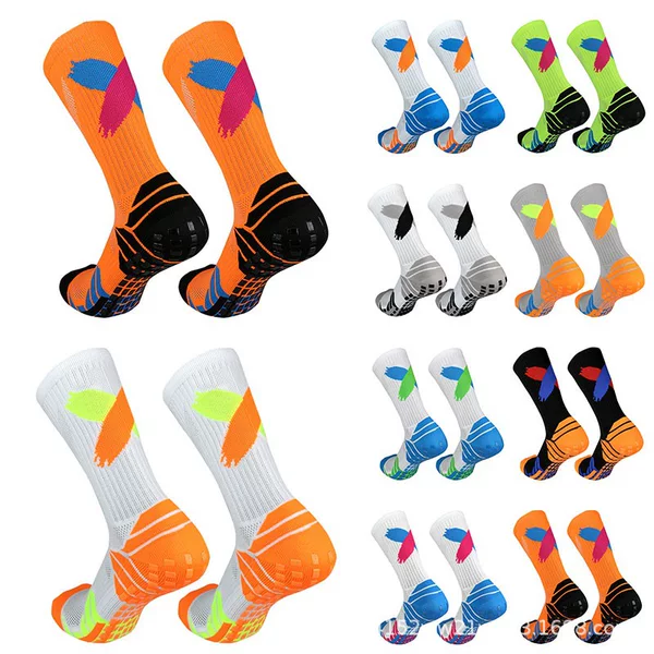 Professional Non-Slip Football Socks, High-Top Sports Practical Basketball Socks, Colorful Towel Bottoms, Breathable Elite Men's and Women's Mid-Length Socks