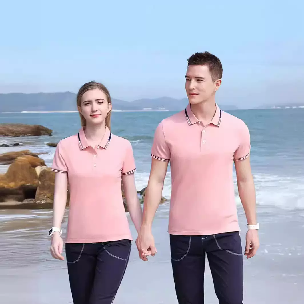 高品质t恤夏季长绒棉polo衫翻领工作服高档团体广告文化衫logo