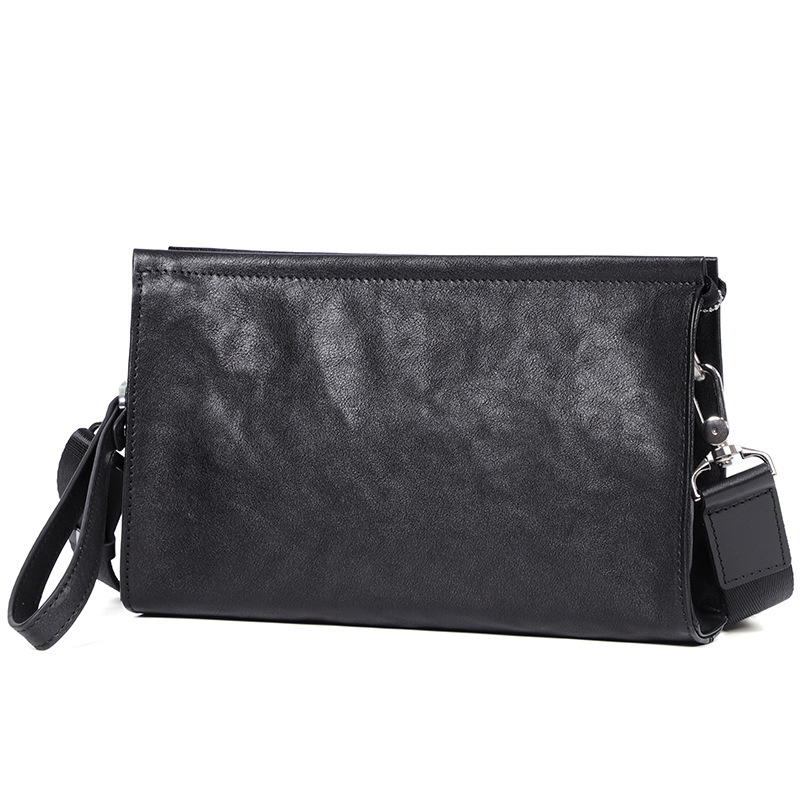 Bolso de hombre multifuncional simple bolso de mensajero de piel de vaca curtida vegetal real bolso de hombro de los hombres bolso de sobre de embrague de los hombres Bolso pequeño
