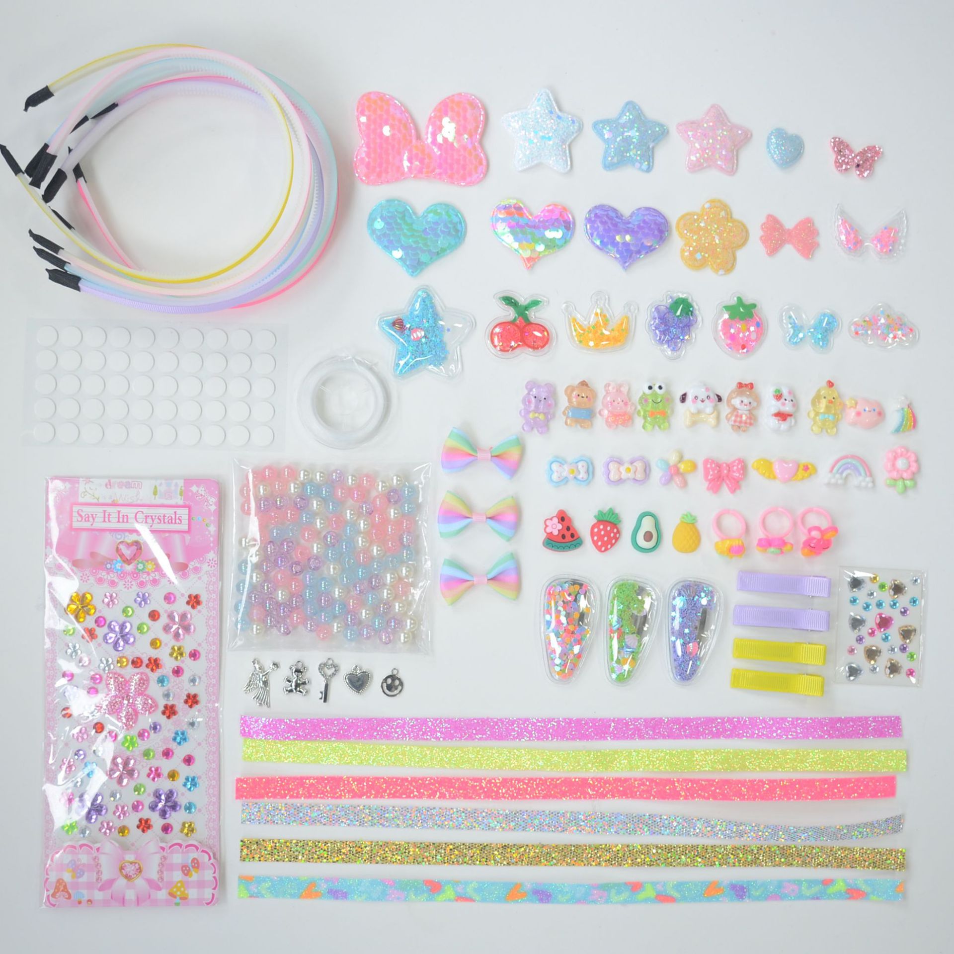 Tronos de Amazon diy juego de diadema Juguetes Accesorios para el cabello Combinación Diadema para niños Paquete de material hecho a mano Spot al por mayor