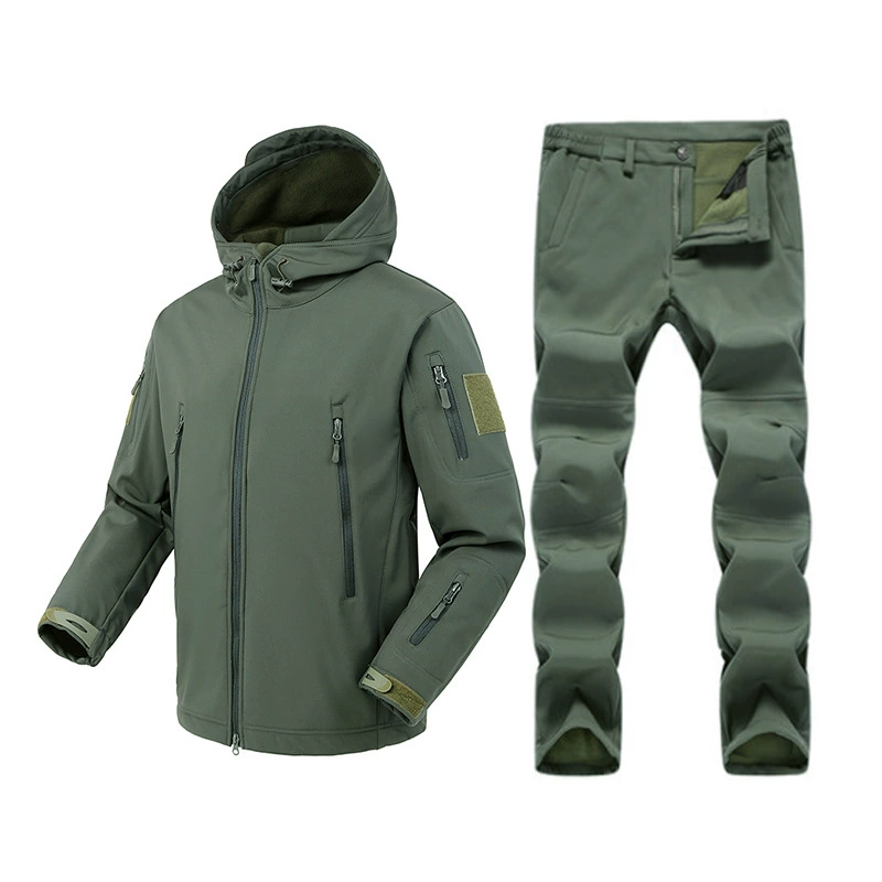 羁风 Shark, jacket, fleece keep warm windproof travel set outside climbing, 7 sets