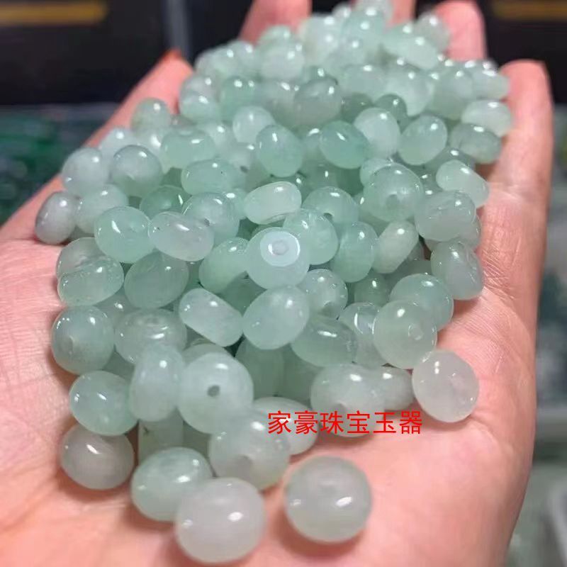 翠玉色玉珠普通氷種そろばん珠8m平安ボタンdiy編組石英岩質玉散珠|undefined