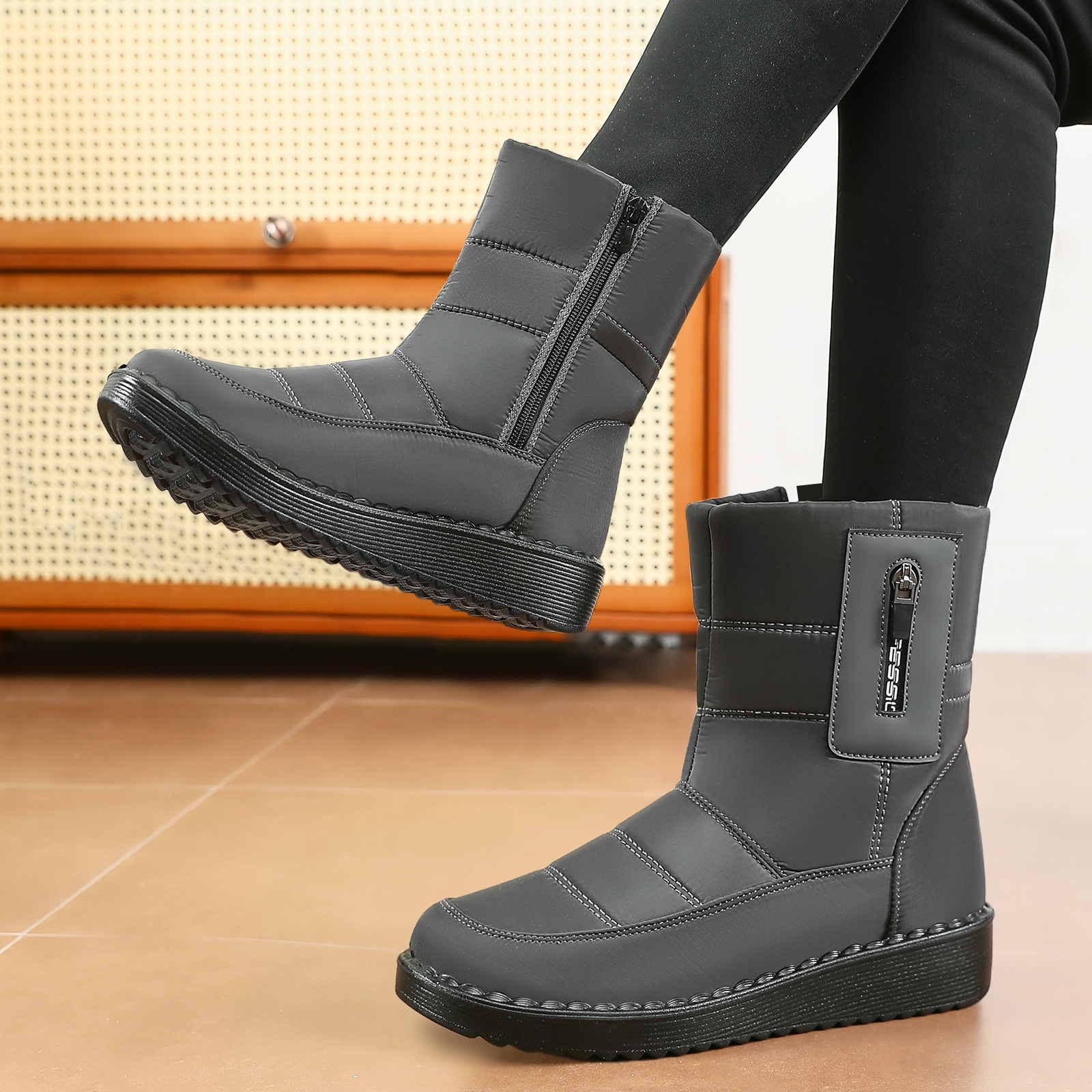 Zapatos de algodón de invierno de mujeres transfronterizas botas de poliuretano botas de lana gruesas botas de nieve calientes al aire libre